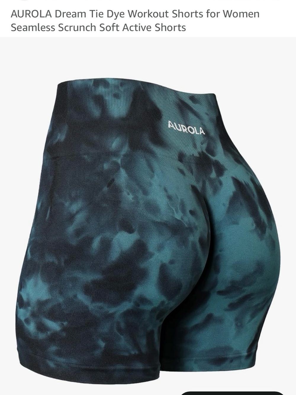 AUROLA Women’s Teal Tie-Dye Bike Shorts - Seamless Workout Shorts